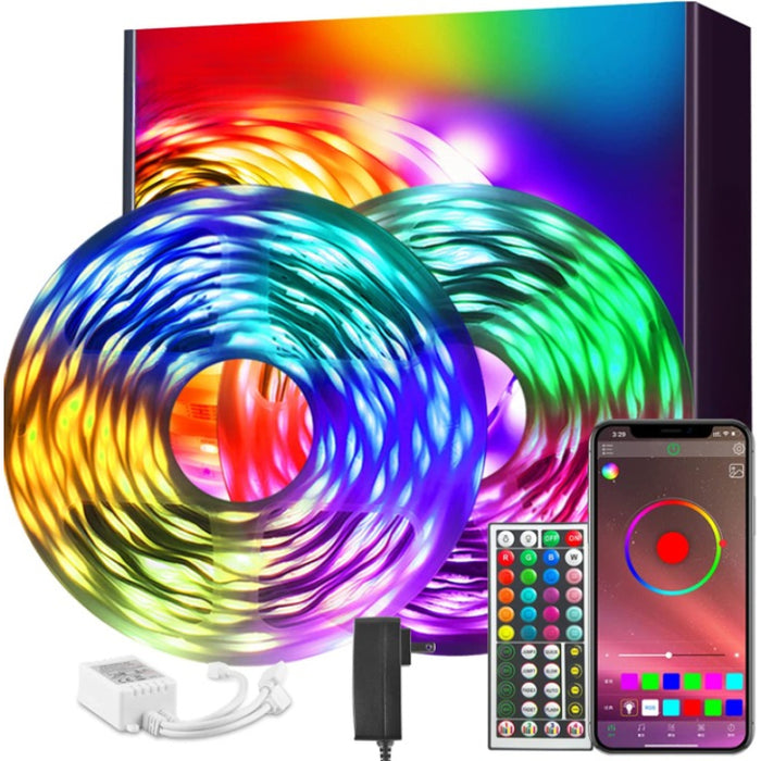 LED Strip Lights RGB Music Sync Color Changing, Bluetooth LED Lights With Smart App Control Remote, LED Lights For Bedroom Room Lighting Flexible Home Decor