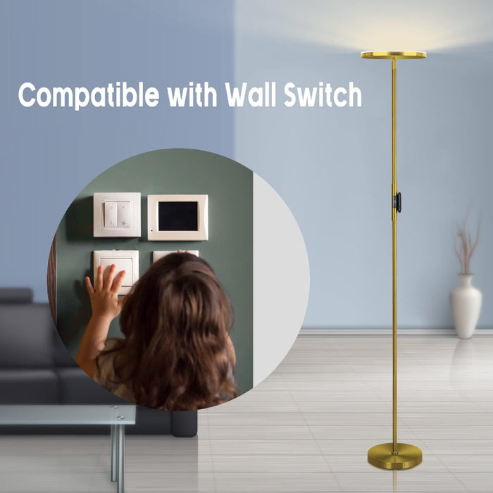 LED Modern Torchiere Floor Lamp With Remote And Touch Control