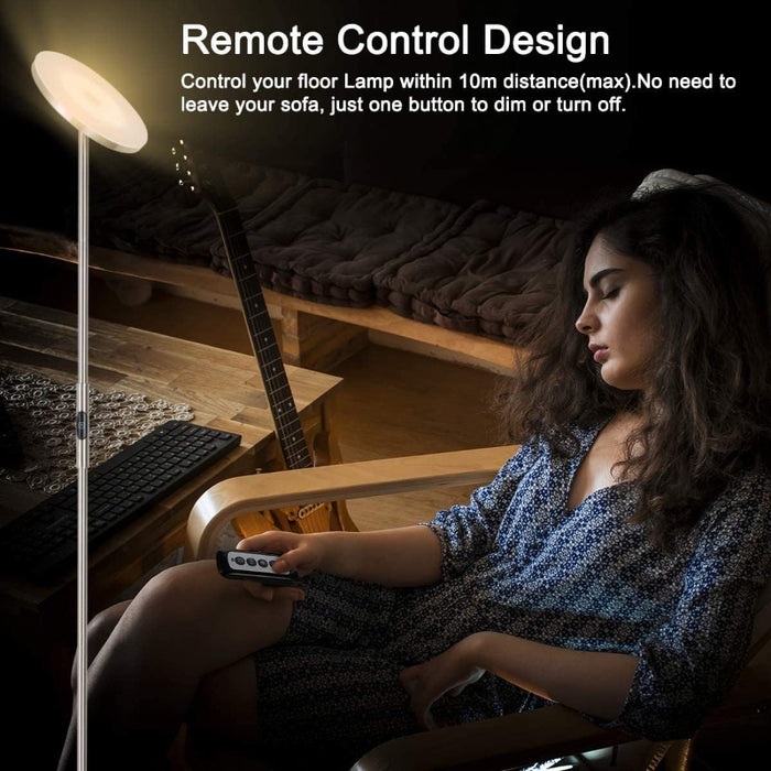 LED Modern Torchiere Floor Lamp With Remote And Touch Control