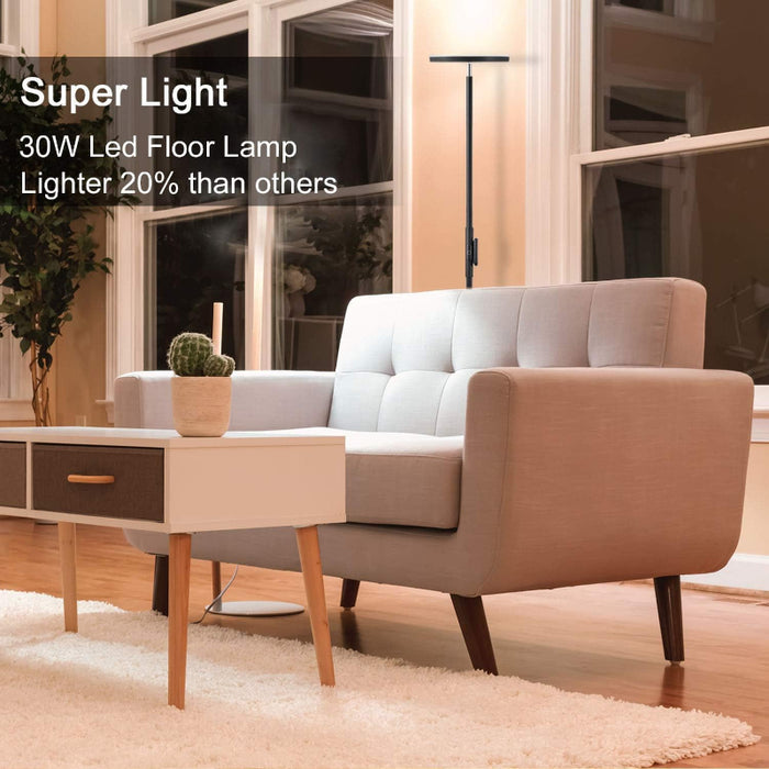 LED Modern Torchiere Floor Lamp With Remote And Touch Control