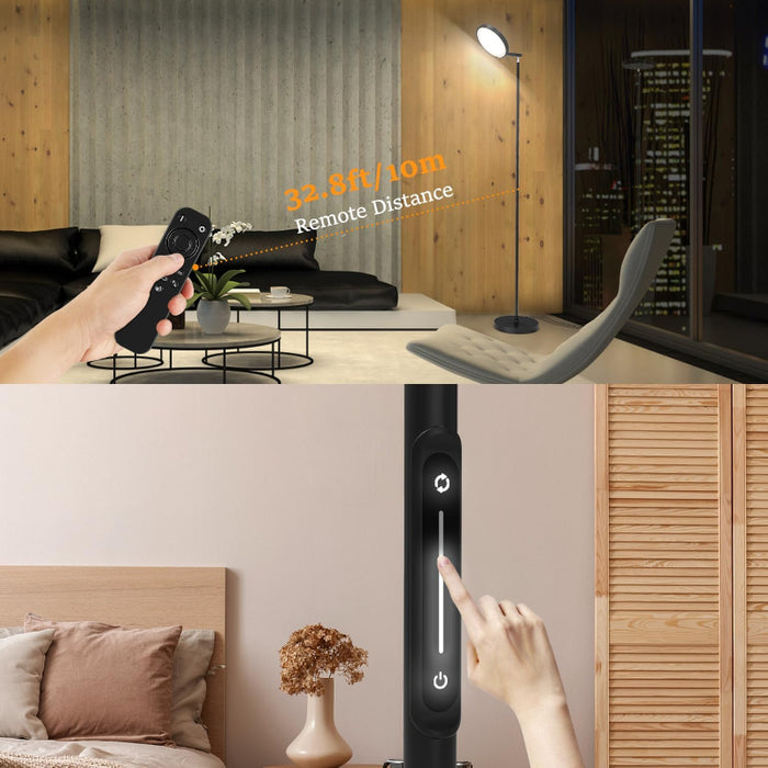 LED Modern Torchiere Floor Lamp With Remote And Touch Control