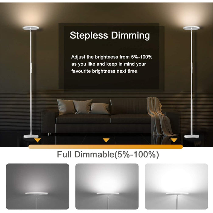 LED Modern Torchiere Floor Lamp With Remote And Touch Control