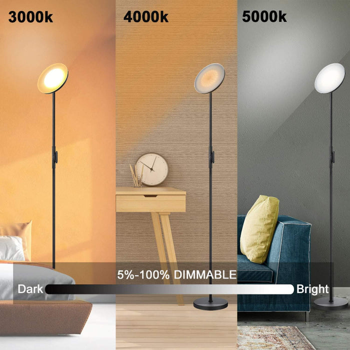 LED Modern Torchiere Floor Lamp With Remote And Touch Control