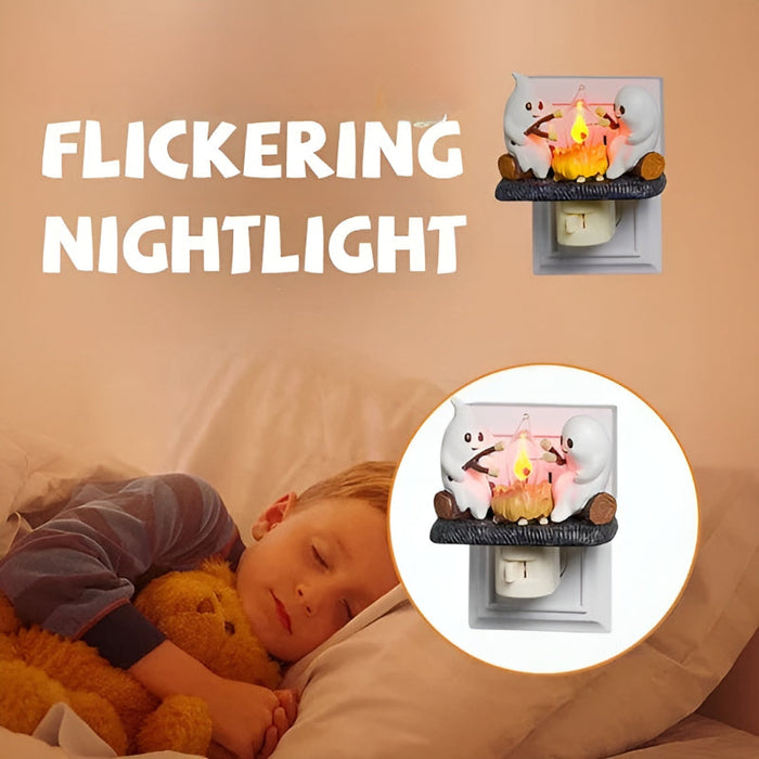 Phantom Campfire Nightlight With Flickering Flame