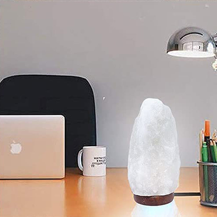 LED White-Color Changing Pure Himalayan | with USB Adaptor and Wooden Base