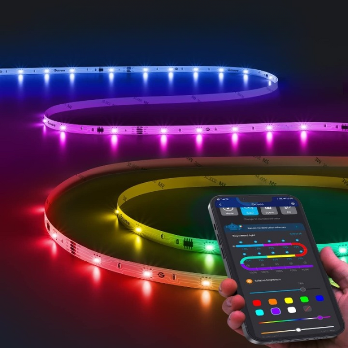 LED Strip Lights, 16.4ft Smart LED Lights For Bedroom, Bluetooth LED Lights APP Control, DIY Multiple Colors On One Line, Color Changing LED Lights Music Sync For Gaming Rooms
