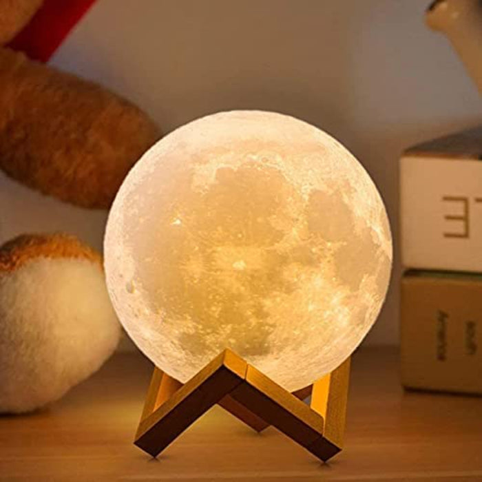 Birthday Gifts For Women Girls Boys Girlfriend Boyfriend Anniversary, Moon Lamp 2023 Upgrade With Timer, 3D Printing 16 Colors Wooden Stand & Remote/Touch Control 4.8 Inch