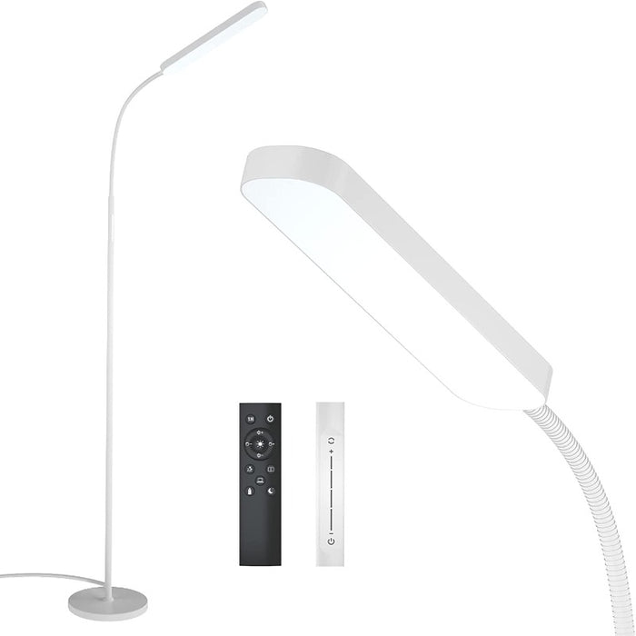 Led Floor Lamp With 4 Color Temperature And Stepless Dimmer, Remote And Touch Control Floor Lamp, Adjustable Gooseneck Standing Lamp For Living Room