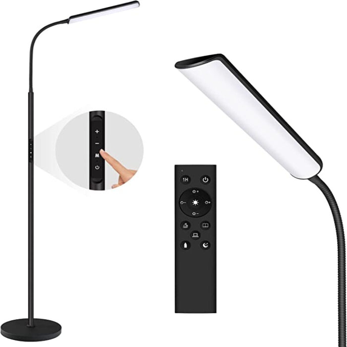 LED Floor Lamp, Bright 15W Floor Lamps For Living Room With 1H Timer, Stepless Adjustable 3000K-6000K Colors & Brightness Standing Lamp With Remote & Touch Control Reading Floor Lamps