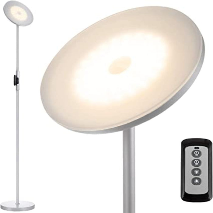 30W/2400LM Sky LED Modern 3 Color Temperatures Super Bright Floor Lamps-Tall Standing Pole Light With Remote & Touch Control For Living Room,Bed Room,Office