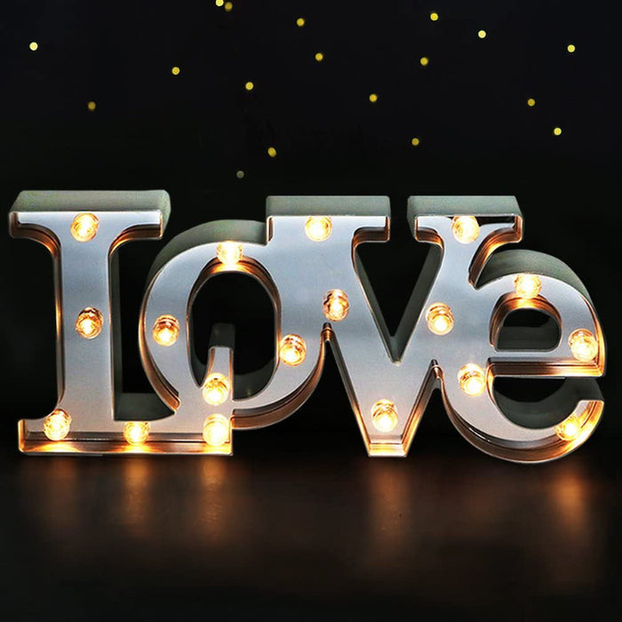 Bright Zeal 16" x 7" Large Love-Bedroom Decor Lights LED Letters (White) - Love Sign for Wall Table - Wedding Decorations Lights for Church - Valentines Day Decorations Lights for Office Home