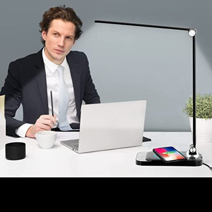 LED Desk Lamp With USB Charging Port,Study LED Large Desk Lamp Reading Lamps For Office