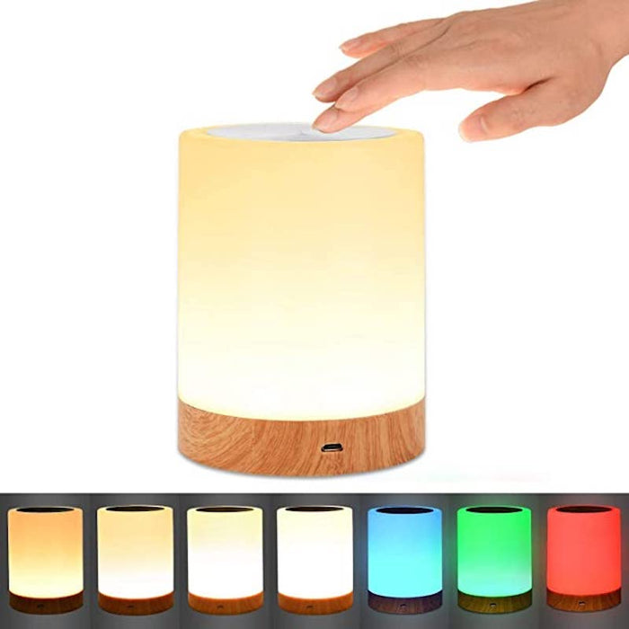 Night Light, Touch Lamp for Bedrooms Living Room Portable Table Bedside Lamps with Rechargeable Internal Battery Dimmable 2800K-3100K Warm White Light & Color Changing RGB