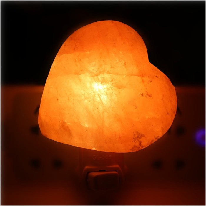 Himalayan Salt Night Light Heart Shaped Wall  Plug in Lamp