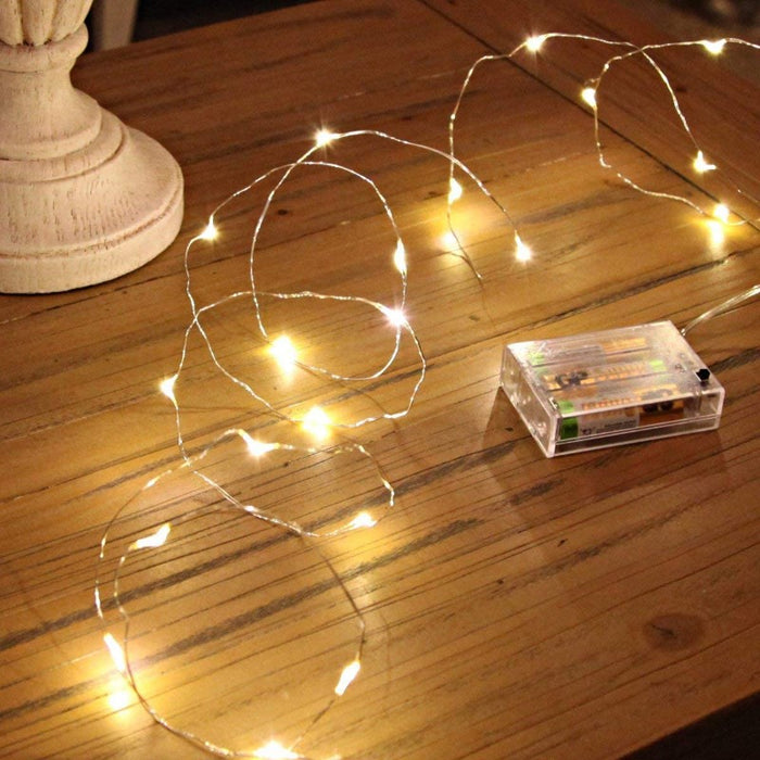 LED Fairy Lights Battery Operated, 1 Pack Mini Battery Powered Copper Wire Starry Fairy Lights for Bedroom, Christmas, Parties, Wedding, Centerpiece, Decoration (5m/16ft)