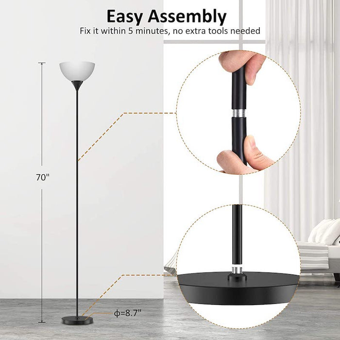 Floor Lamp, Remote Control with 4 Color Temperatures, Torchiere Floor lamp for Bedroom, Standing Lamps for Living Room, Bulb Included