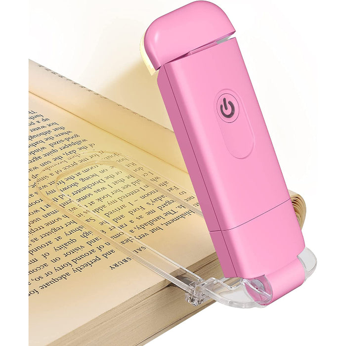 Rechargeable Book Light For Reading In Bed, Warm White, Brightness Adjustable For Eye Care, LED Clip On Book Lights For Kids, Portable Bookmark Light