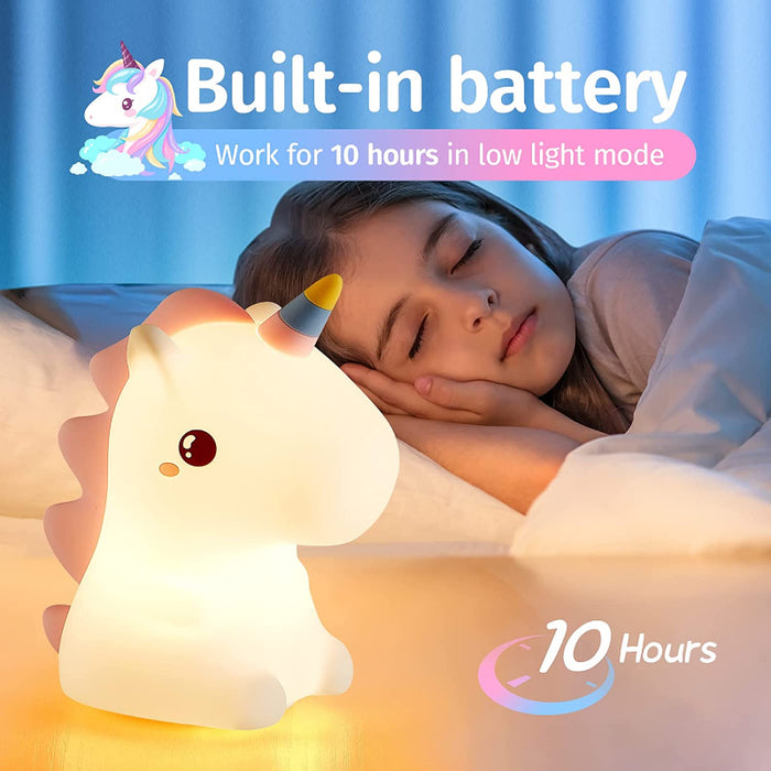 Unicorn Night Light For Kids, 16 Colors Silicone Kids Night Lights For Bedroom, 10 White Noise Sound Machine Baby Night Light, Remote + Timer Cute Night Light Lamp, Rechargeable Unicorn Lamp