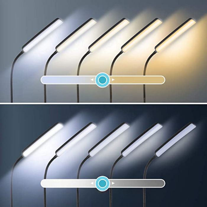 LED Floor Lamp, Bright 15W Floor Lamps For Living Room With 1H Timer, Stepless Adjustable 3000K-6000K Colors & Brightness Standing Lamp With Remote & Touch Control Reading Floor Lamps