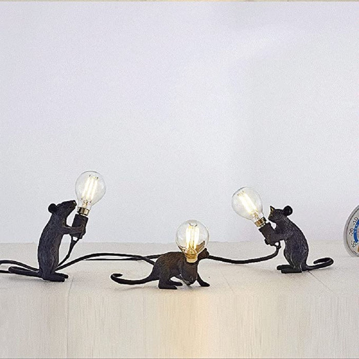 Table Lamp Set Mouse Shape Resin Creative Desk Light Bedside Lamp Room Home Room Decor