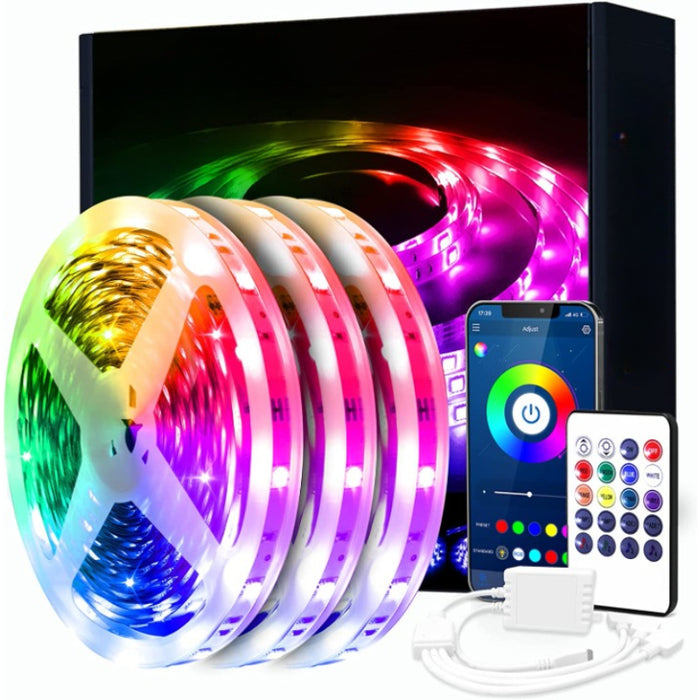 LED Strip Lights Smart Light Strips With App Control Remote, 5050 RGB LED Lights For Bedroom, Music Sync Color Changing Lights For Room Party