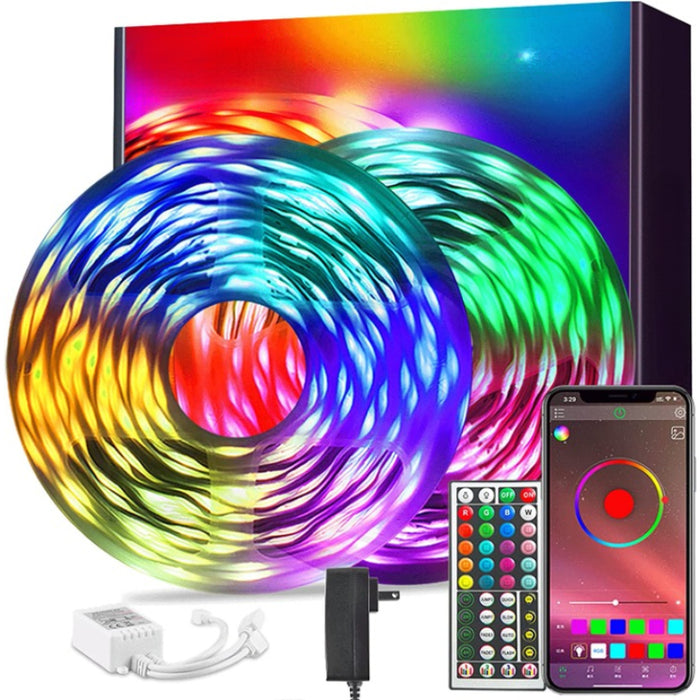 LED Strip Lights RGB Music Sync Color Changing, Bluetooth LED Lights With Smart App Control Remote, LED Lights For Bedroom Room Lighting Flexible Home Decor