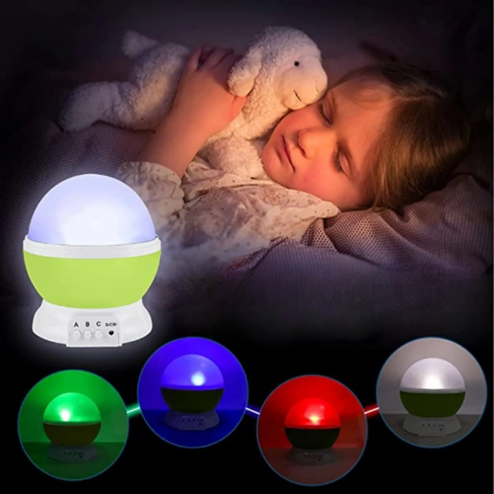 Night Light For Kids, Star Night Light, 360 Degree Rotation  4 LED Bulbs 12 Light Color Changing With USB Cable