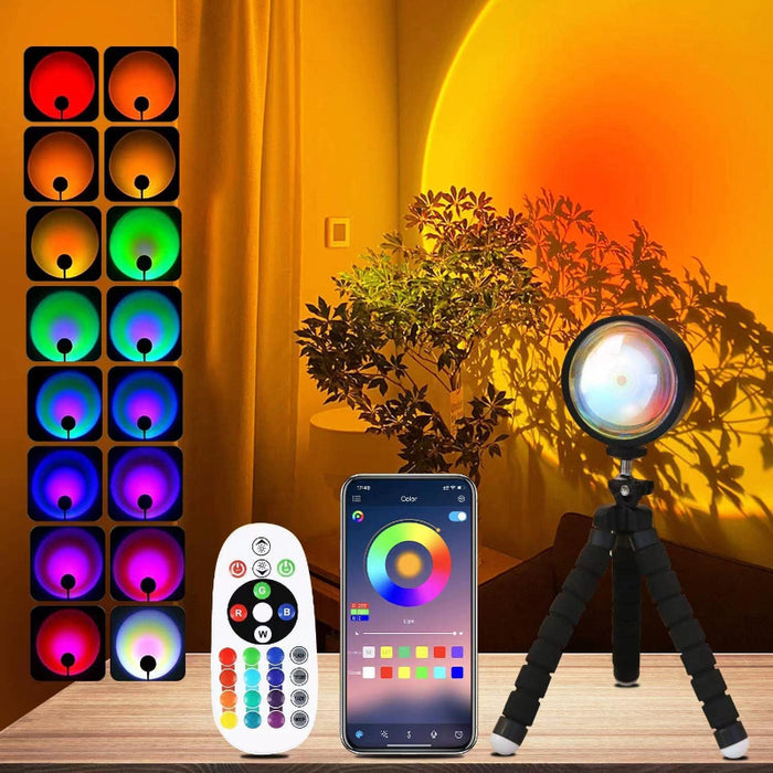 Sunset Lamp Projector Led Lights For Bedroom Night Light RGB Lights Sun /Sunlight /Sunrise Lamp 10w 360° Rotation Rainbow Projection