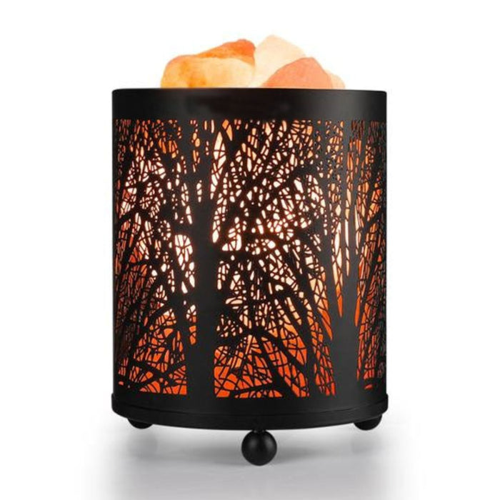 Himalayan Rock Salt Black Forest Lamp with Metal Basket & Dimmer Switch