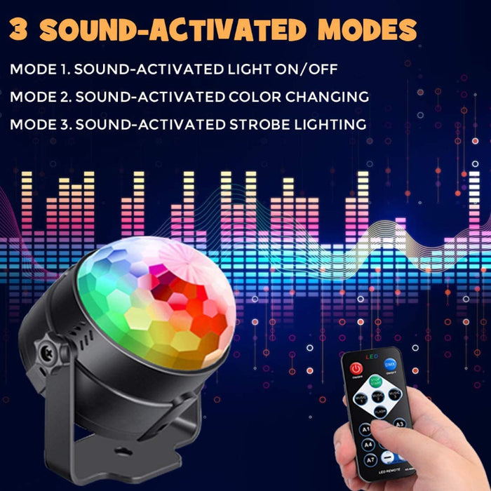 Sound Activated Party Lights With Remote Control Dj Lighting, Disco Ball Strobe Lamp 7 Modes Stage Light For Home Room Dance Parties Birthday Karaoke Halloween Christmas Wedding Show Club Decorations