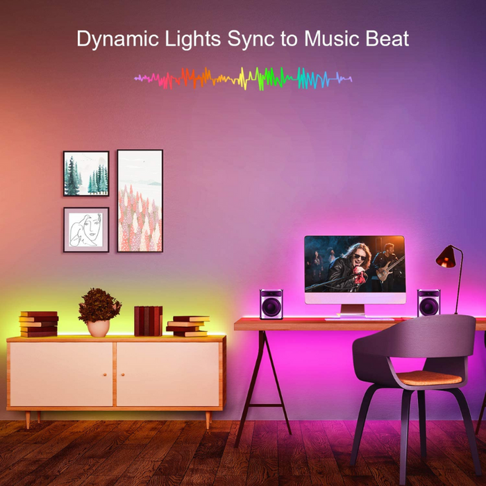 100 Ft LED Lights For Bedroom With Remote Color Changing LED Strip Lights