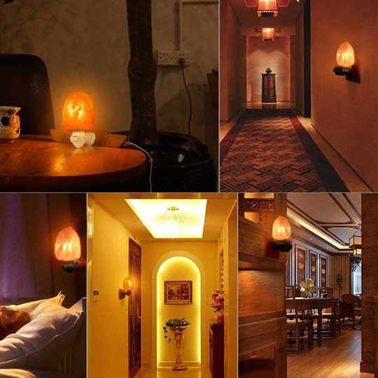 Himalayan Salt Night Light Lamp |  Bedroom Night Light Plug in Wall Light Bulb