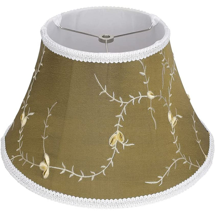 Medium Lamp Shade, Barrel Fabric Lampshade for Table Lamp and Floor Light, 7x13x7.8 inch, Natural Linen Hand Crafted, Spider (White)