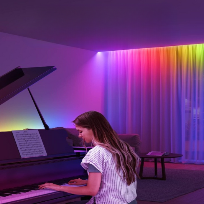 LED Strip Lights, 16.4ft Smart LED Lights For Bedroom, Bluetooth LED Lights APP Control, DIY Multiple Colors On One Line, Color Changing LED Lights Music Sync For Gaming Rooms