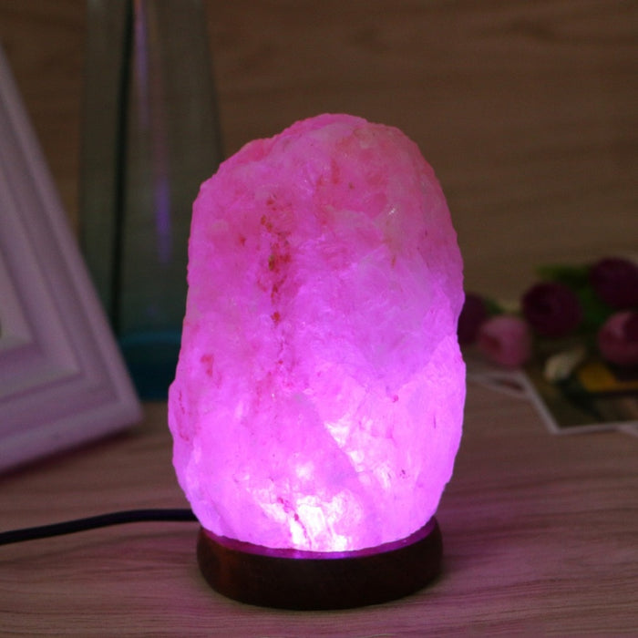 Color Changing Himalayan Salt Lamp With Wooden Base - 5 colors