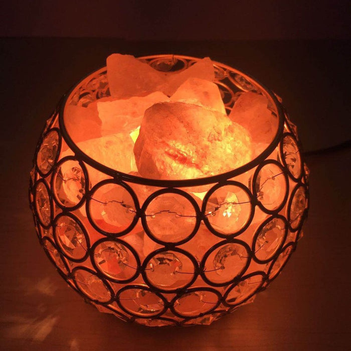 Wired Basket Himalayan Salt Table Lamp